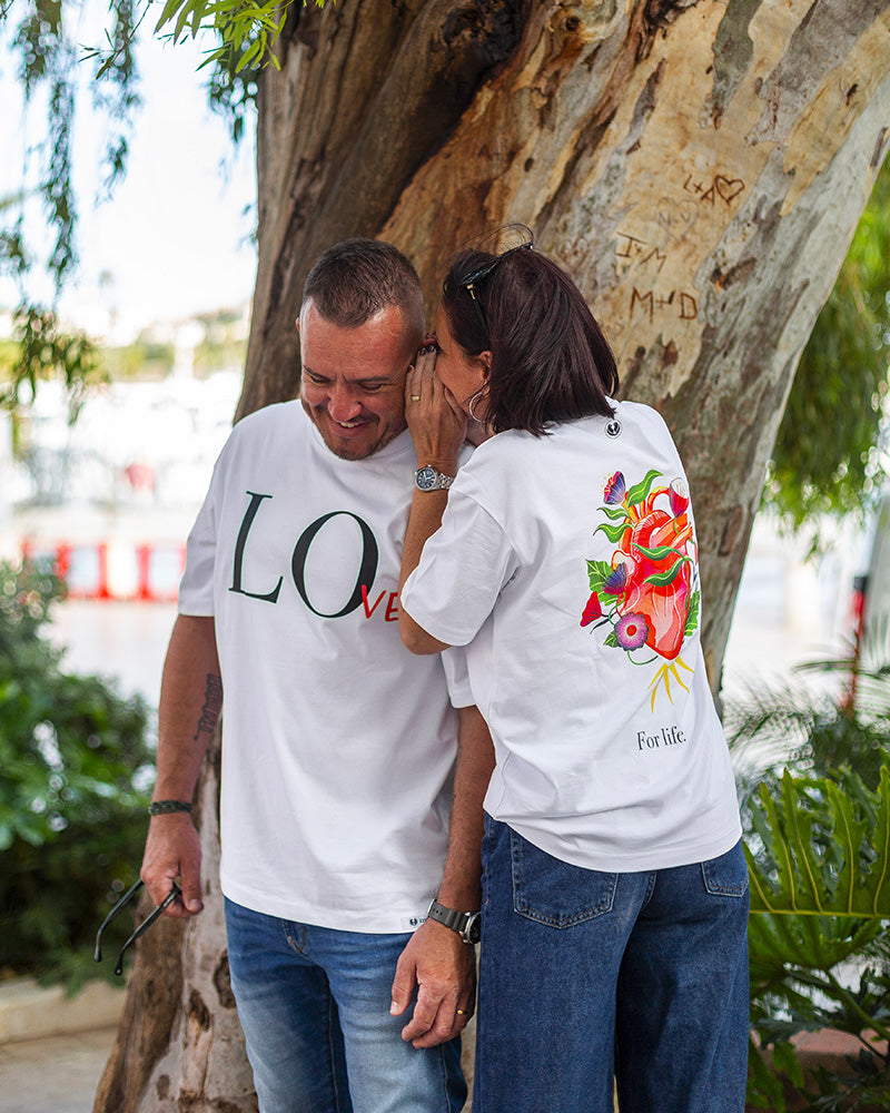 LOT DE 2 T-SHIRTS COUPLE "LOVE" – COTON BIO OVERSIZE